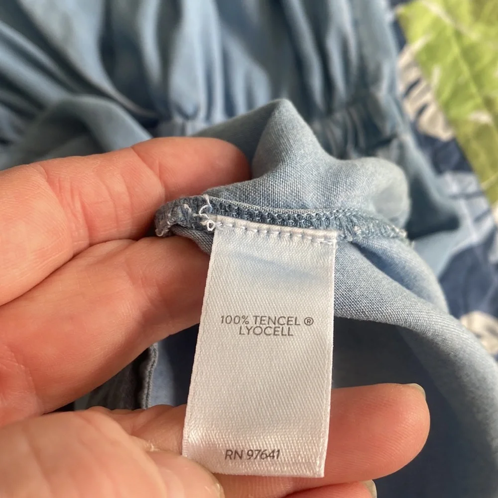J. Jill Soft Blue Tencel Chambray Romper Sz S